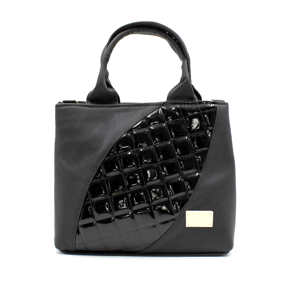 Bolsa Satchel Doble asa Color Negro Exterior Piel sintética de RBCOLLECTION