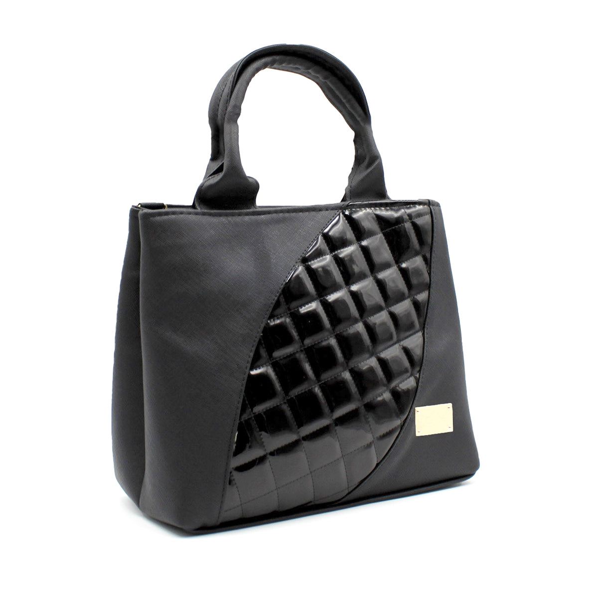 Bolsa Satchel Doble asa Color Negro Exterior Piel sintética de RBCOLLECTION