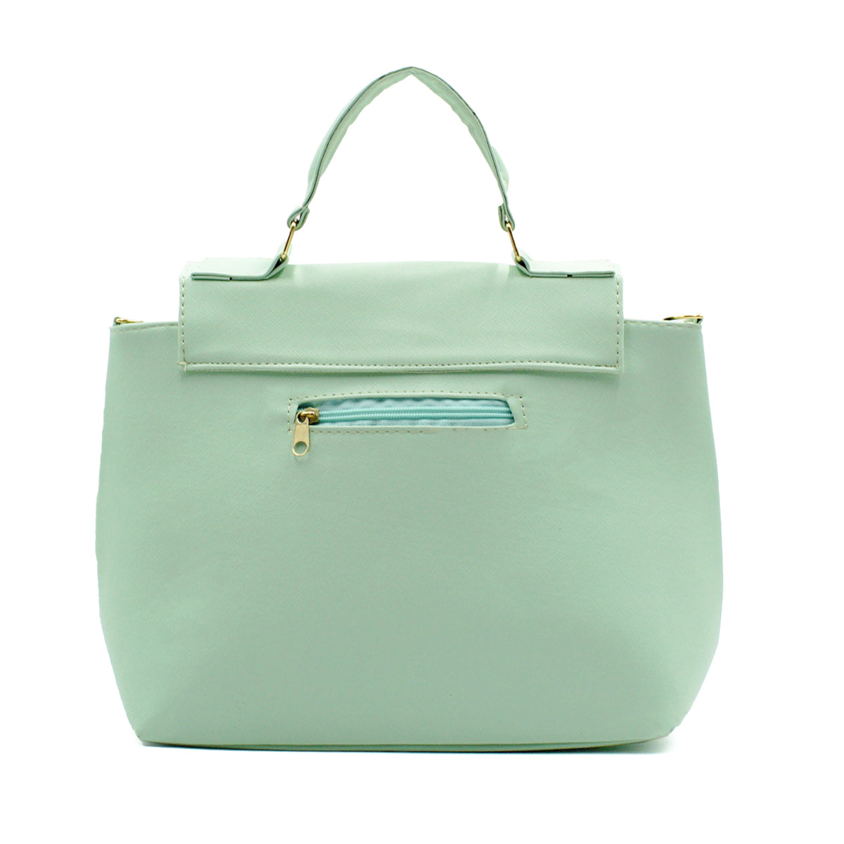 Bolsa Satchel Asa simple Color Menta Exterior Piel sintética de RBCOLLECTION