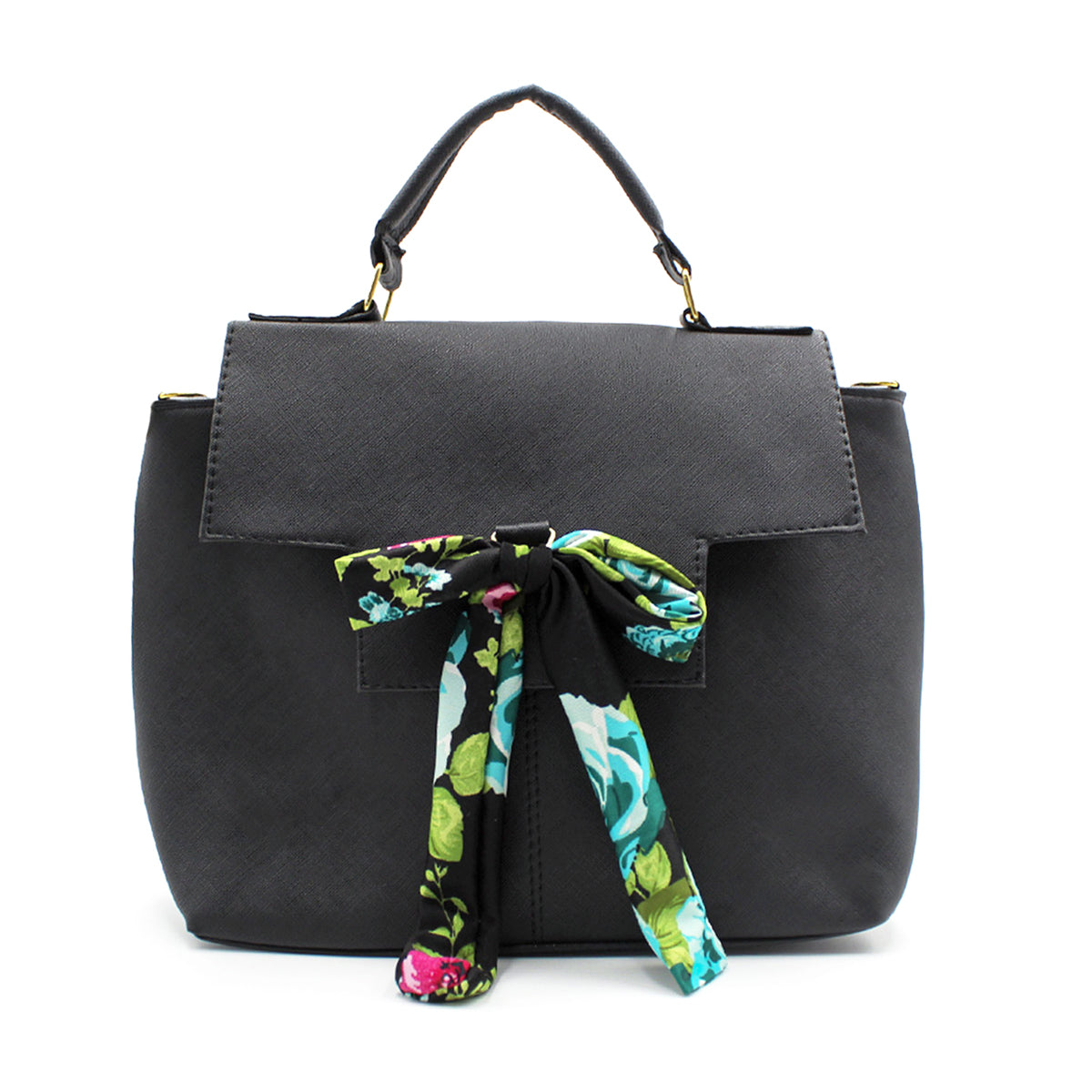 Bolsa Satchel Asa simple Color Negro Exterior Piel sintética de RBCOLLECTION