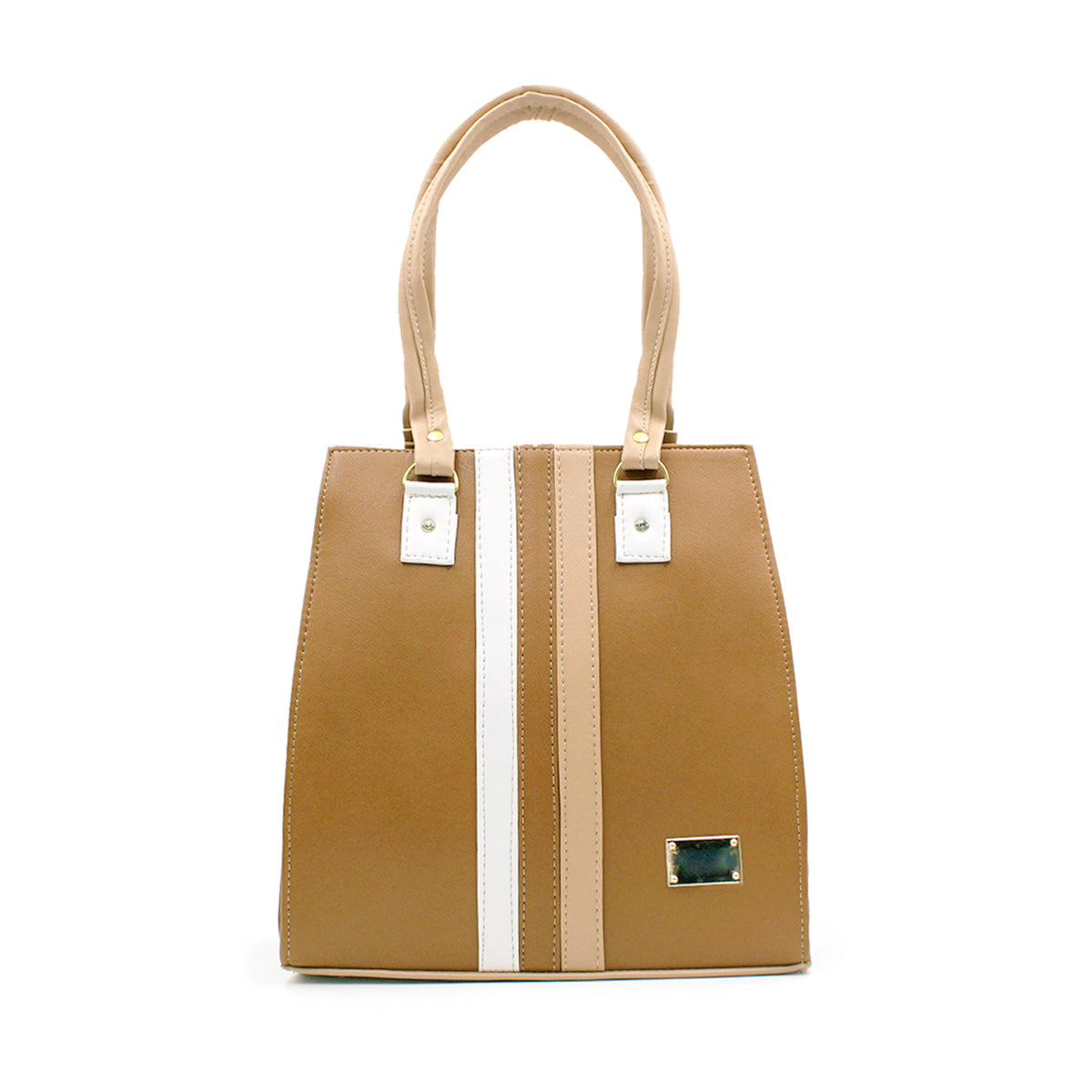 Bolsa Satchel Doble asa Color Camel Exterior Piel sintética de RBCOLLECTION