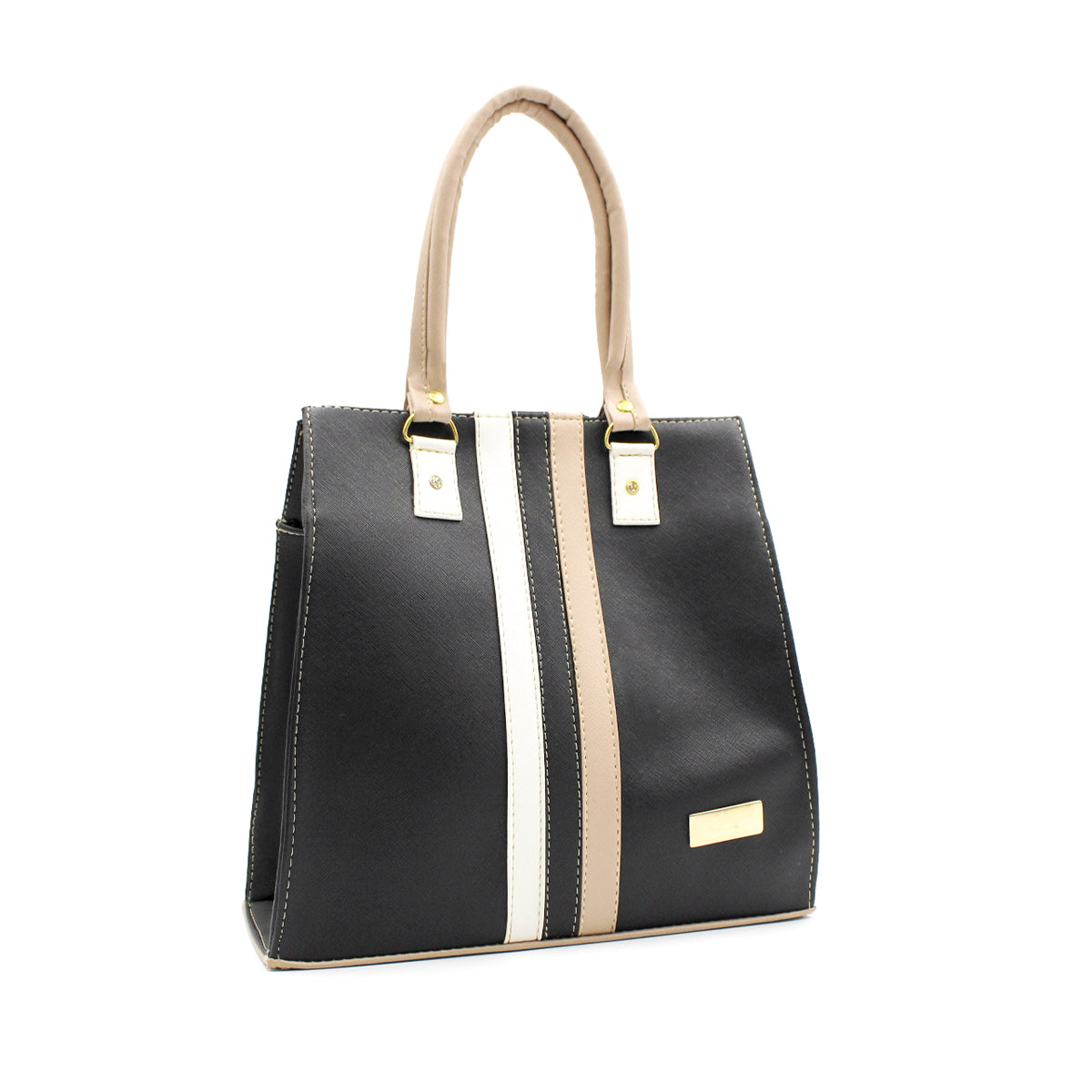Bolsa Satchel Doble asa Color Negro Exterior Piel sintética de RBCOLLECTION