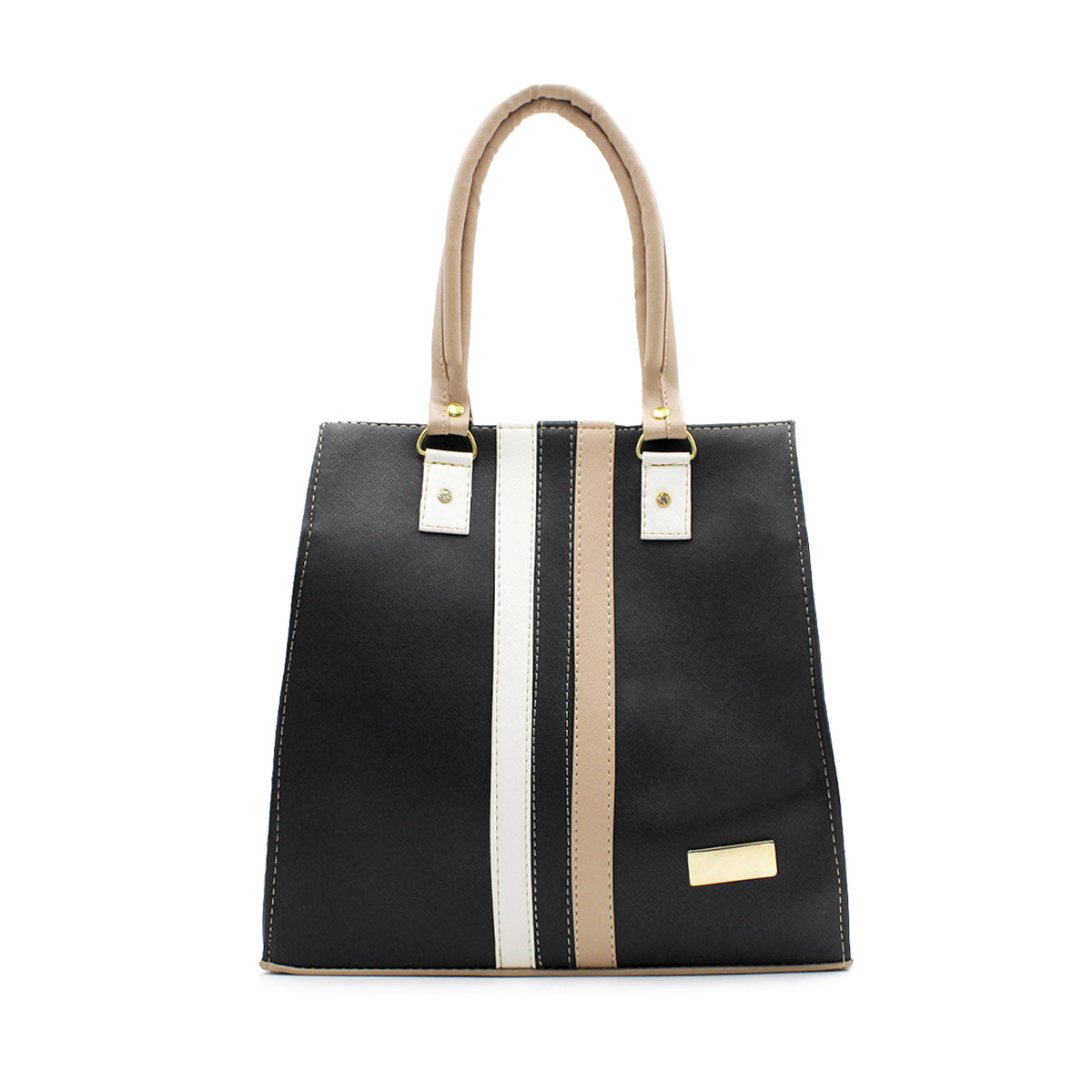 Bolsa Satchel Doble asa Color Negro Exterior Piel sintética de RBCOLLECTION