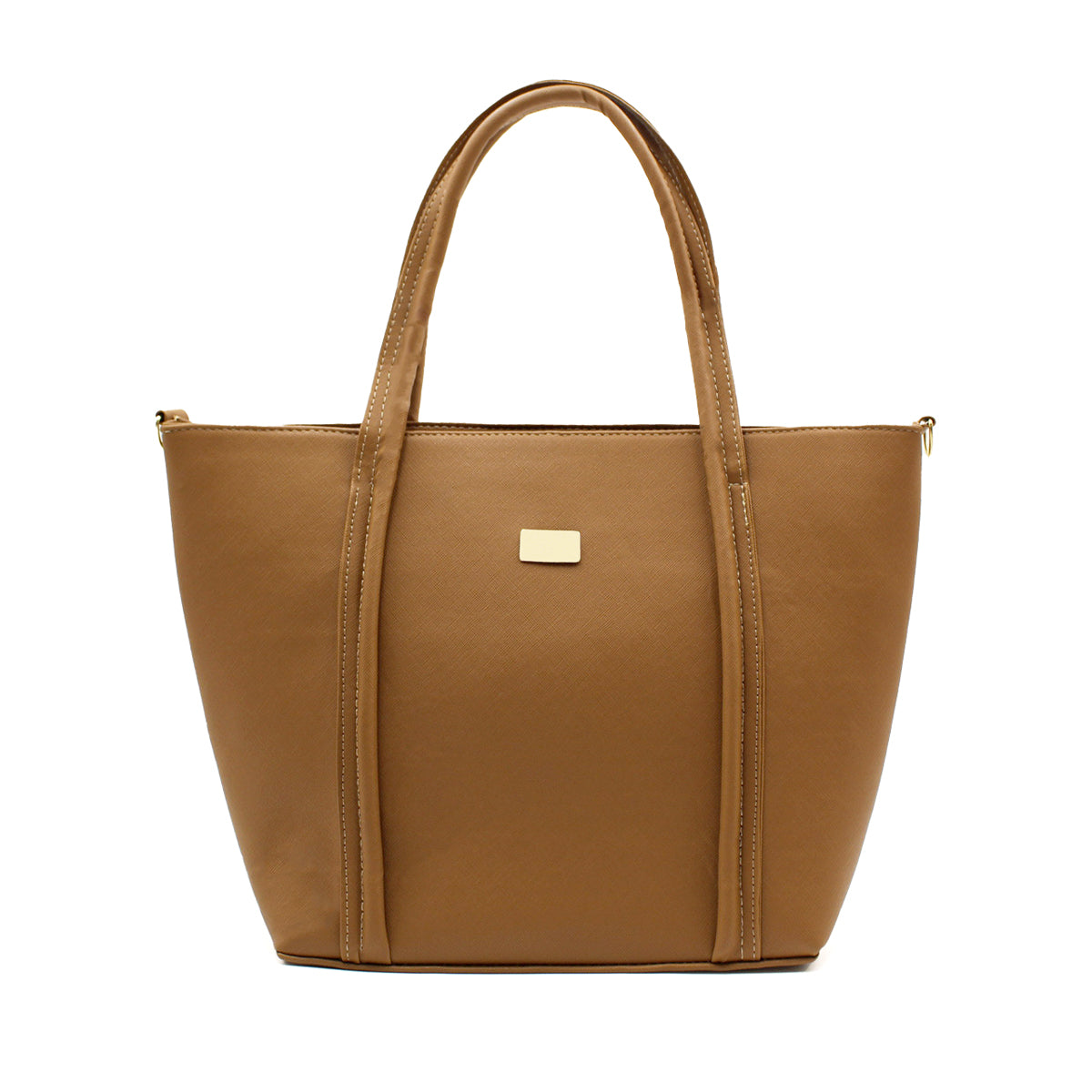 Bolsa Tote Doble asa Color Camel Exterior Piel sintética de RBCOLLECTION