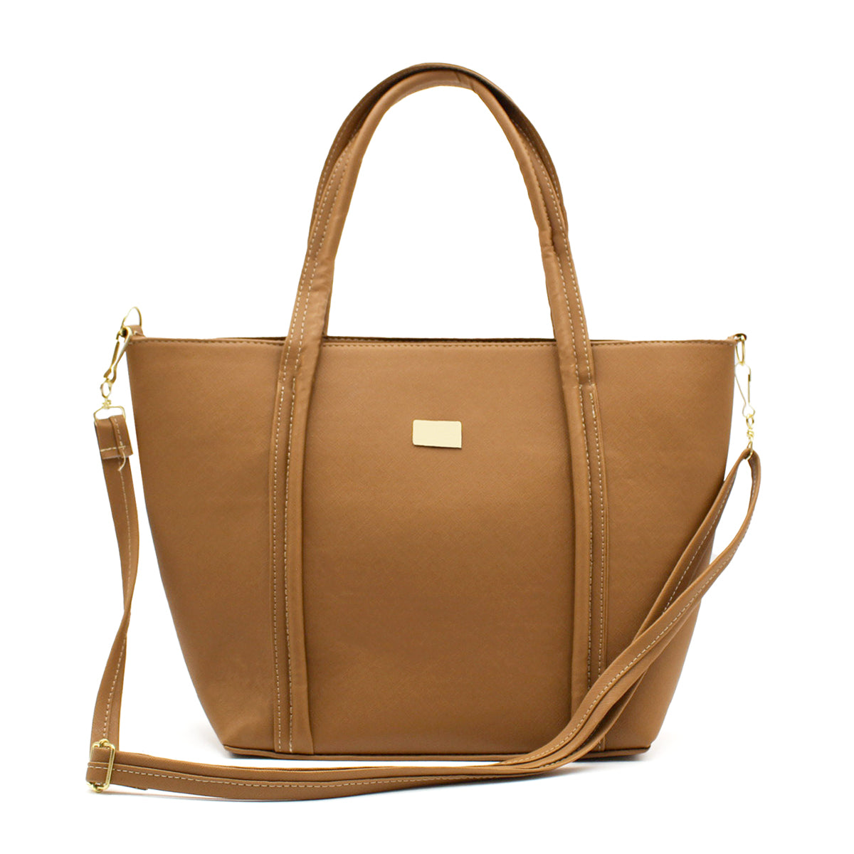 Bolsa Tote Doble asa Color Camel Exterior Piel sintética de RBCOLLECTION