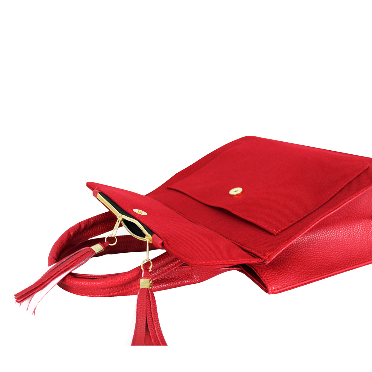 Bolsa casual con Monedero Exterior Doble Asa Color Rojo