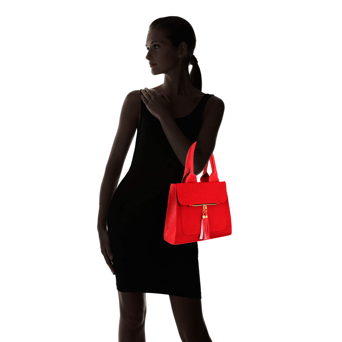 Bolsa casual con Monedero Exterior Doble Asa Color Rojo