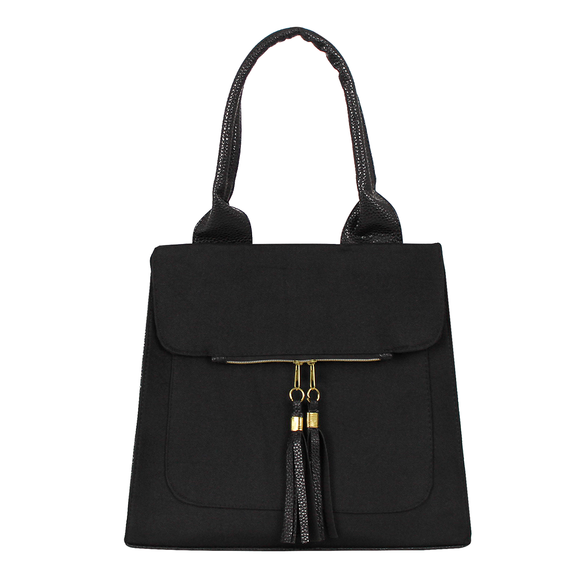 Bolsa casual con Monedero Exterior Doble Asa Color Negro