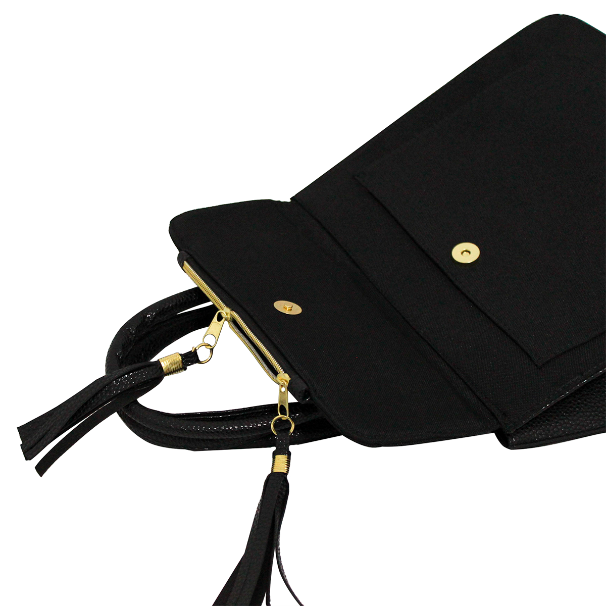 Bolsa casual con Monedero Exterior Doble Asa Color Negro