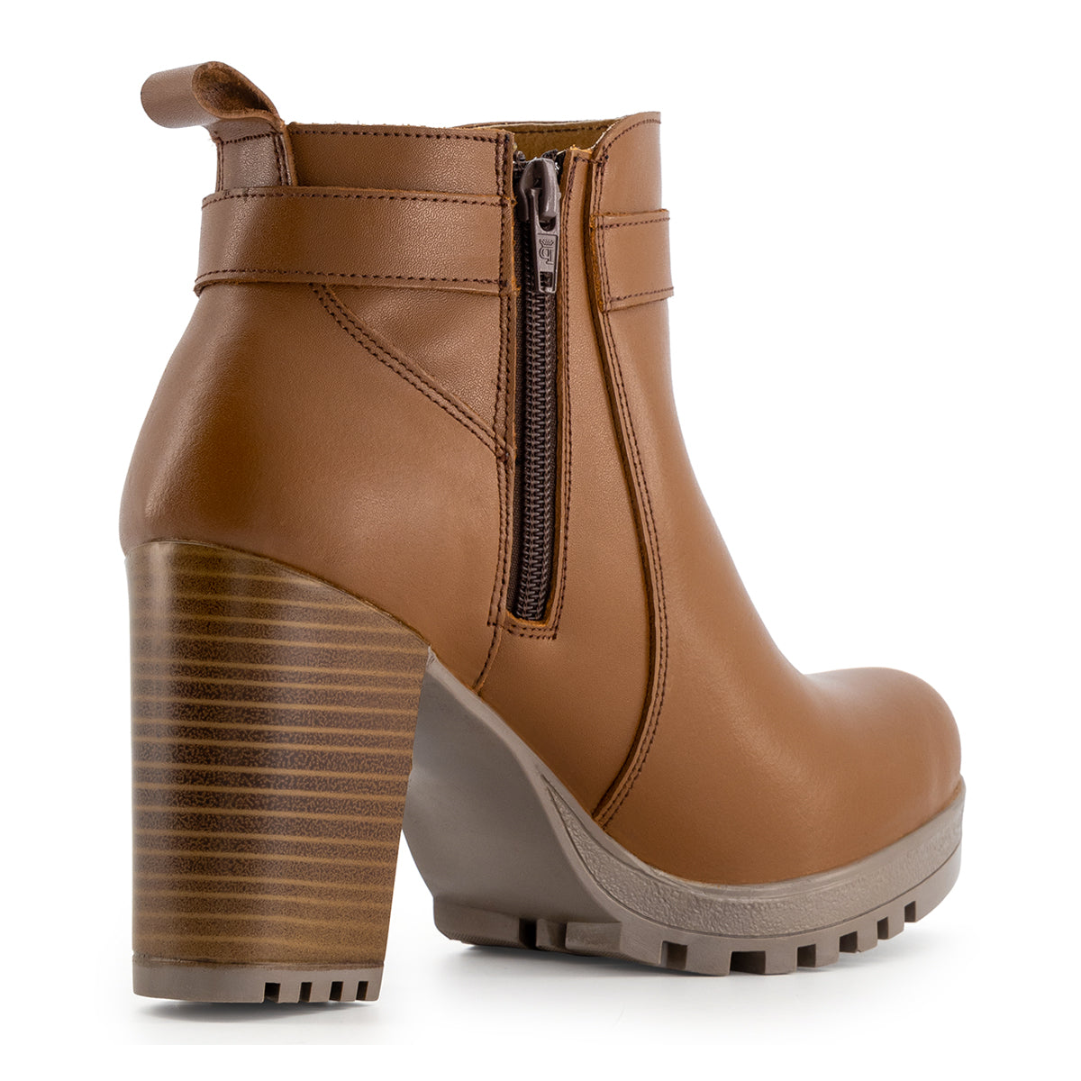 Botín con tacón Exterior Piel natural Color Café Para Mujer De RBCOLLECTION