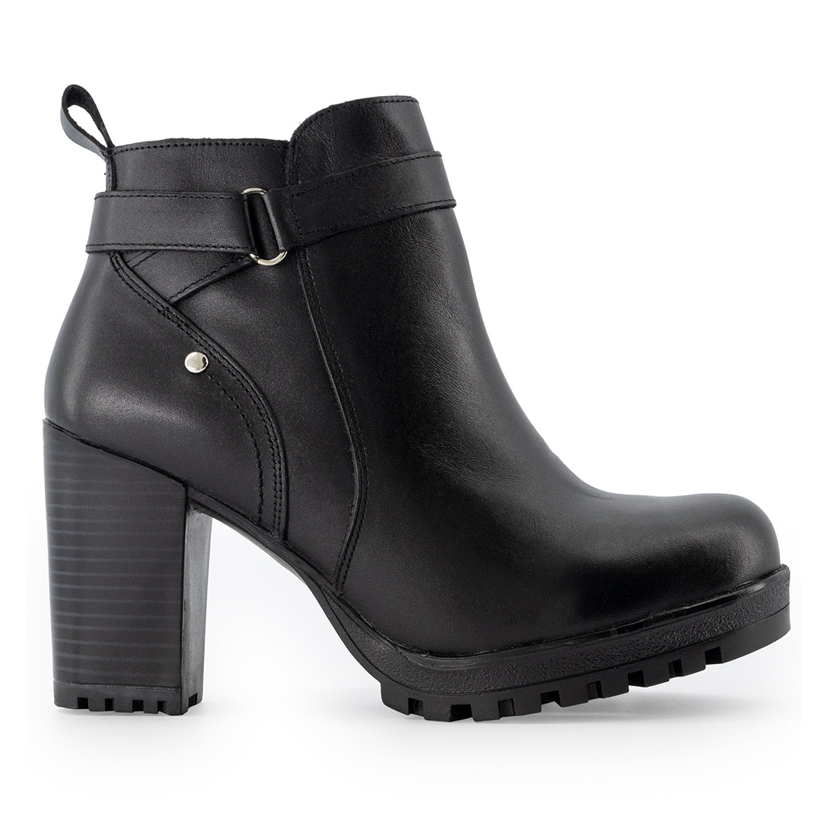 Botín con tacón Exterior Piel natural Color Negro Para Mujer De RBCOLLECTION