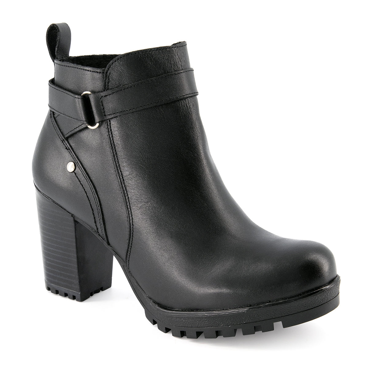 Botín con tacón Exterior Piel natural Color Negro Para Mujer De RBCOLLECTION