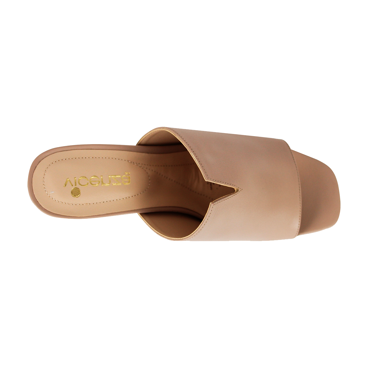 Sandalias Con Tacón Exterior Piel natural Color Beige Para Mujer De Vicenza