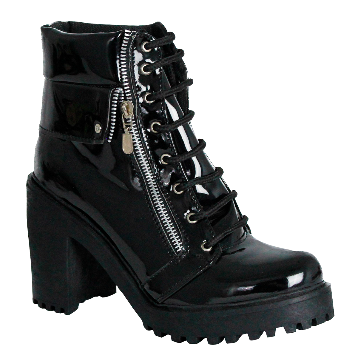 Bota casual Exterior Charol Color Negro Para Mujer De RBCOLLECTION