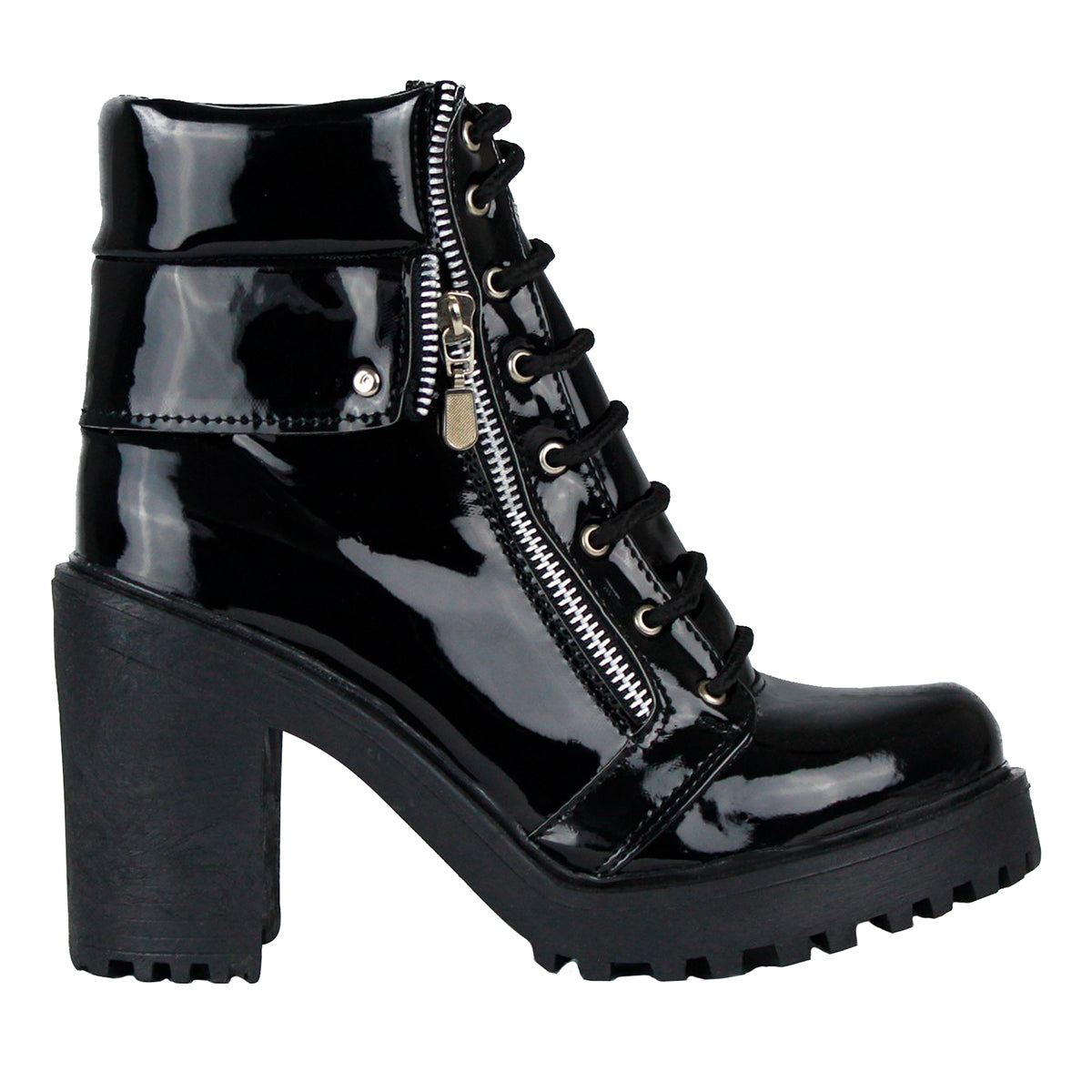 Bota casual Exterior Charol Color Negro Para Mujer De RBCOLLECTION