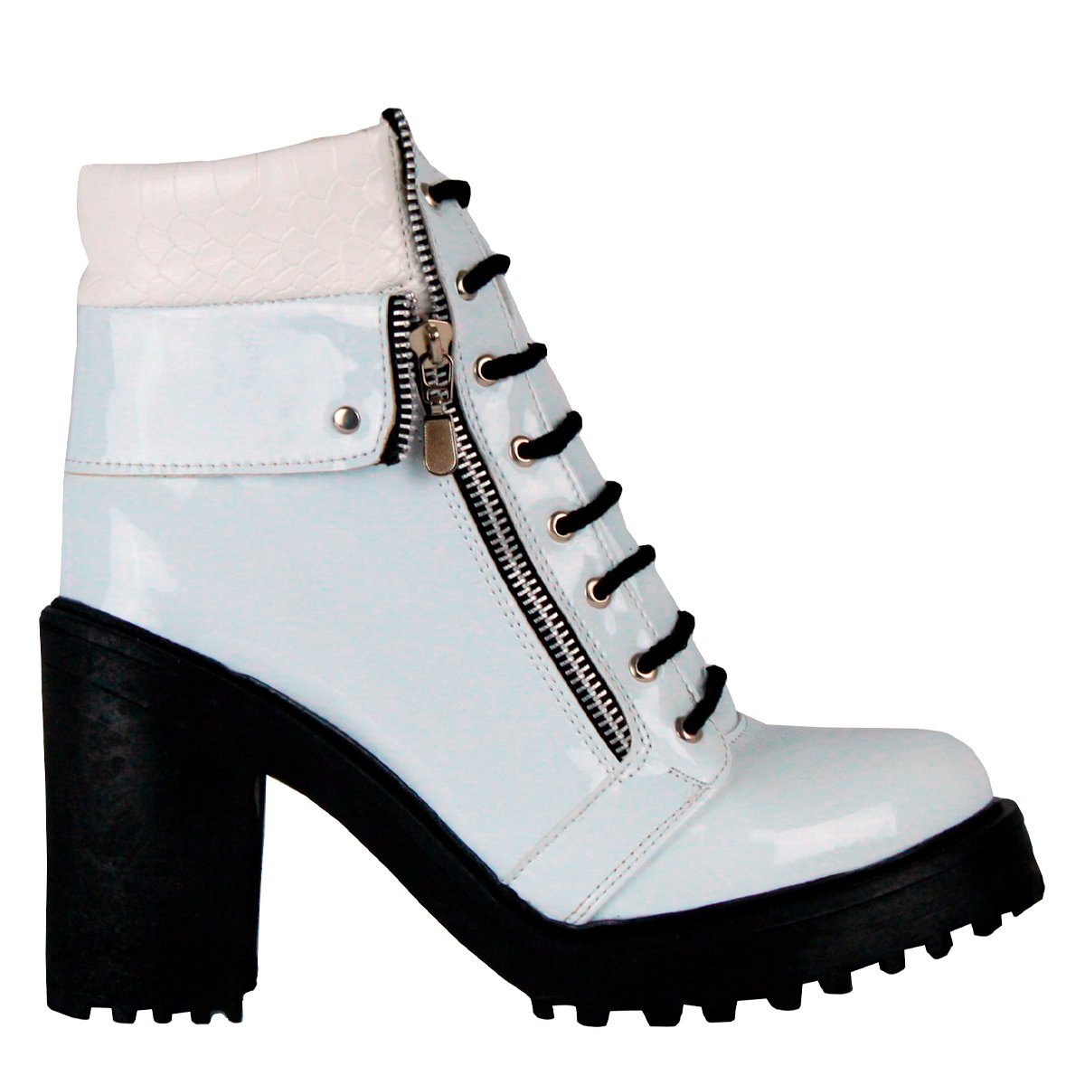 Bota casual Exterior Charol Color Blanco Para Mujer De RBCOLLECTION