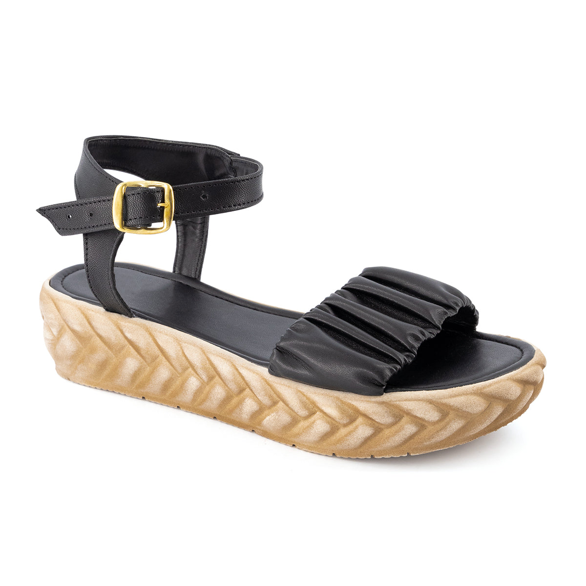 Sandalias de piso Exterior Piel sintética Color Negro Para Mujer De RBCOLLECTION