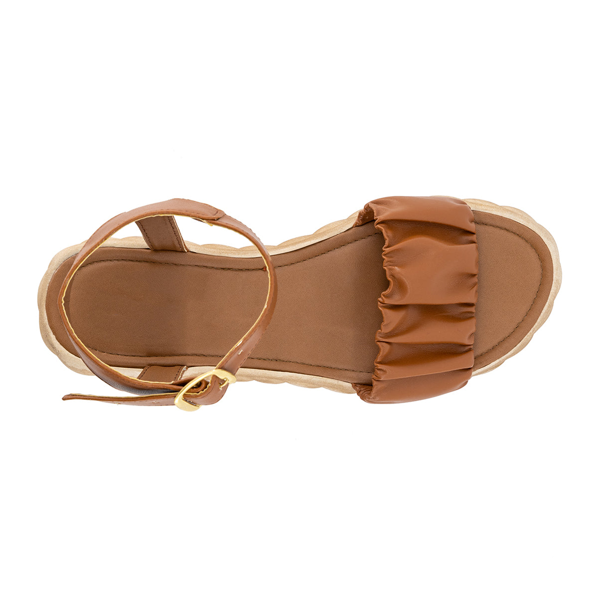 Sandalias de piso Exterior Piel sintética Color Camel  Para Mujer De RBCOLLECTION