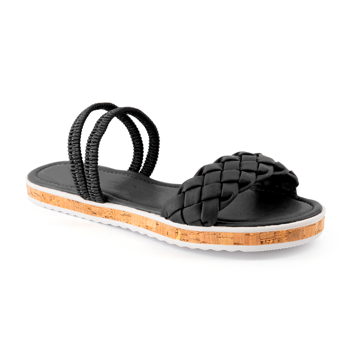 Sandalias de piso Exterior Piel sintética Color Negro Para Mujer De RBCOLLECTION