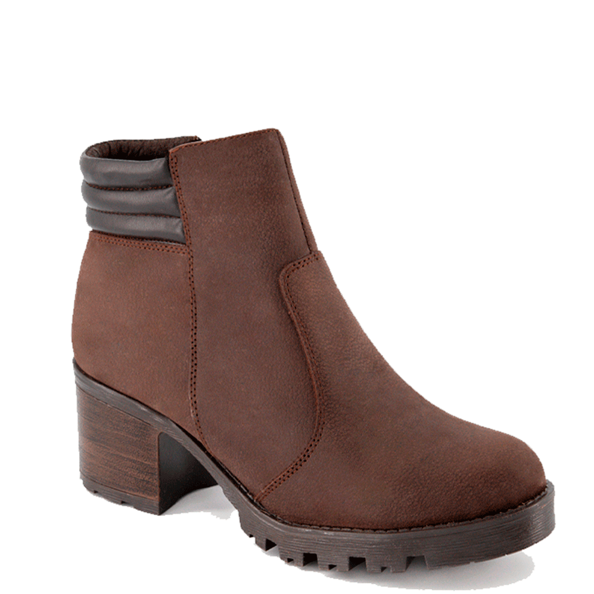 Botín con tacón Exterior Piel Color Café Para Mujer De RBCOLLECTION