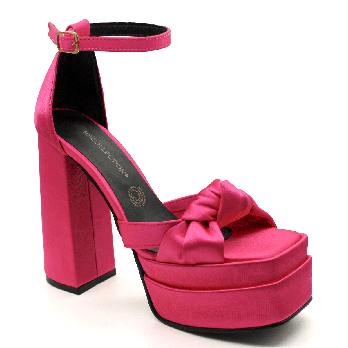 Sandalia con Tacón Exterior Textil Color Rosa Para Mujer De RBCOLLECTION