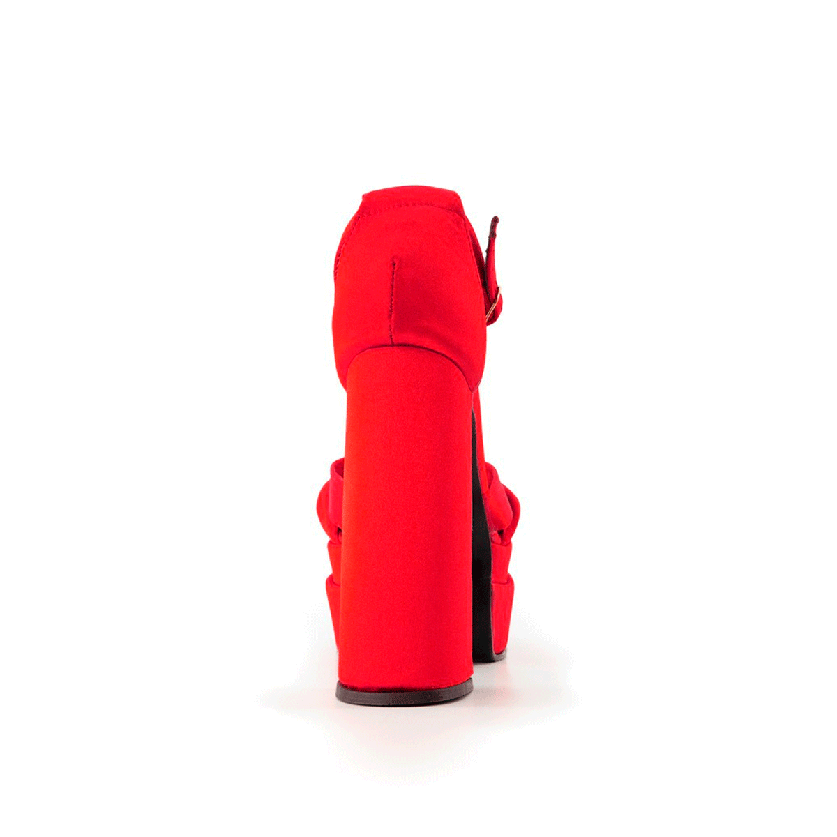 Sandalia con tacón Exterior Textil Color Rojo Para Mujer De RBCOLLECTION