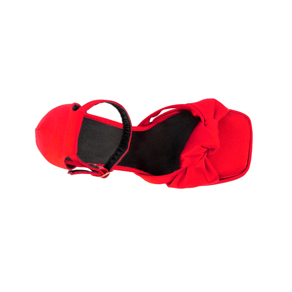 Sandalia con tacón Exterior Textil Color Rojo Para Mujer De RBCOLLECTION