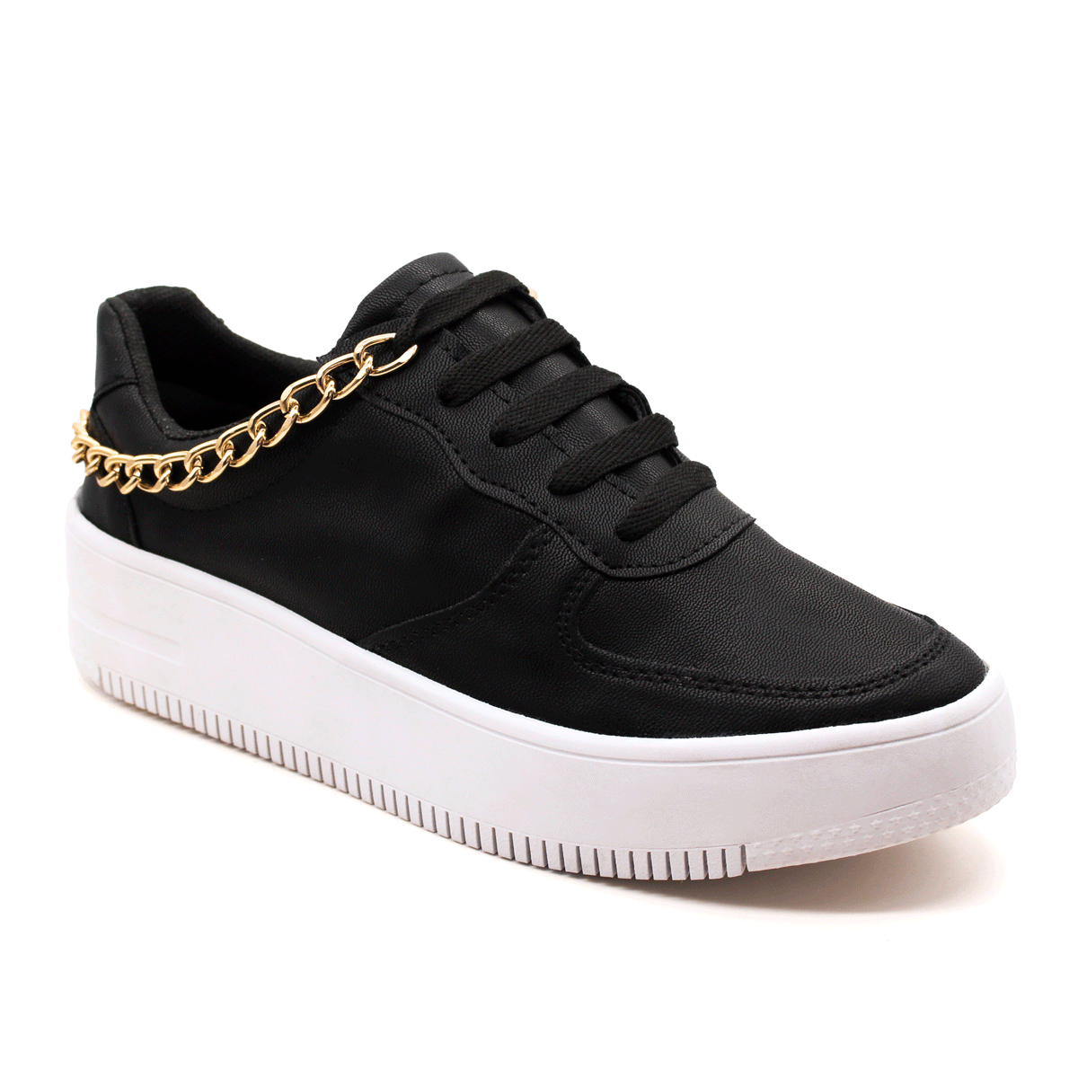 Tenis con cordones Exterior Sintético Color Negro Para Mujer De RBCOLLECTION