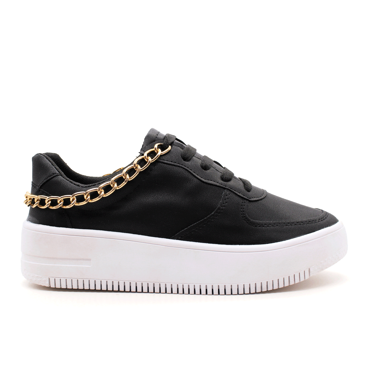 Tenis con cordones Exterior Sintético Color Negro Para Mujer De RBCOLLECTION
