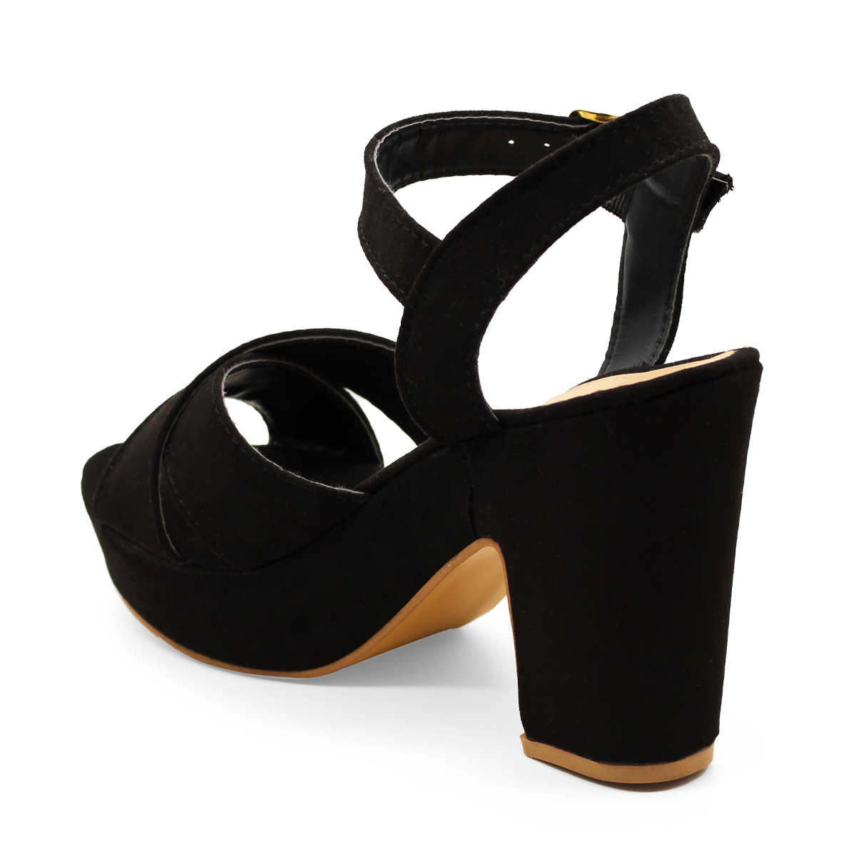 Sandalia con tacón Exterior Gamuza sintética Color Negro Para Mujer De RBCOLLECTION