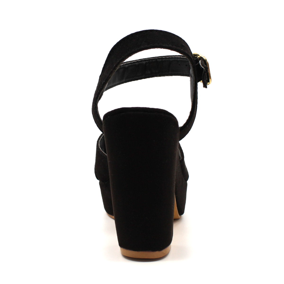 Sandalia con tacón Exterior Gamuza sintética Color Negro Para Mujer De RBCOLLECTION