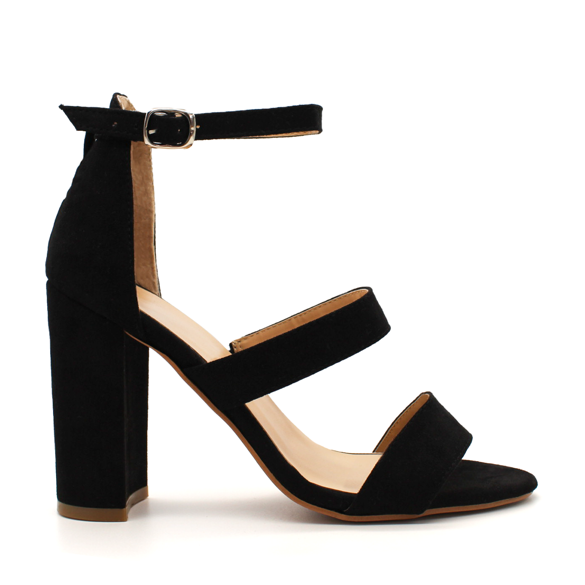 Sandalia con tacón Exterior Gamuza sintética Color Negro Para Mujer De RBCOLLECTION