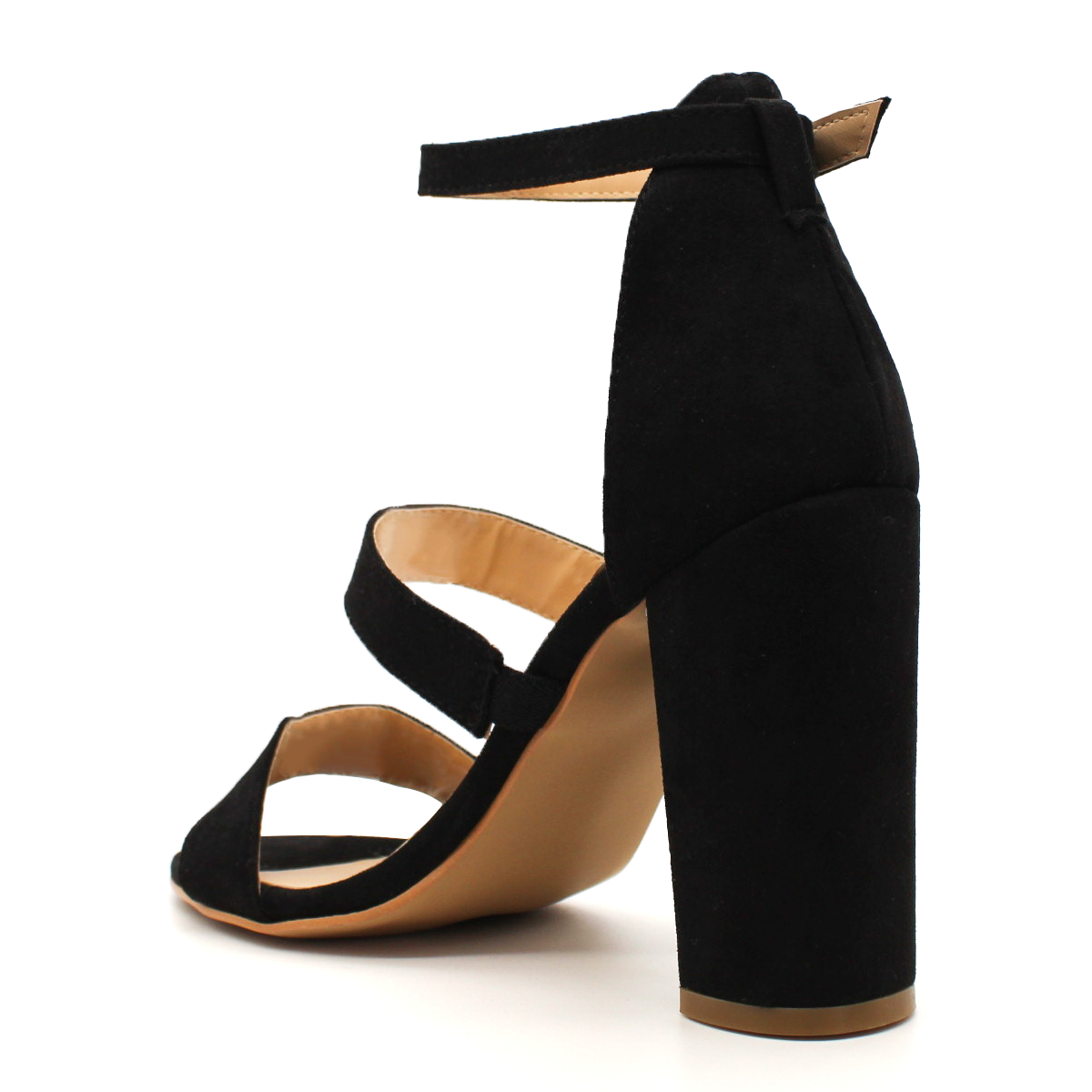 Sandalia con tacón Exterior Gamuza sintética Color Negro Para Mujer De RBCOLLECTION