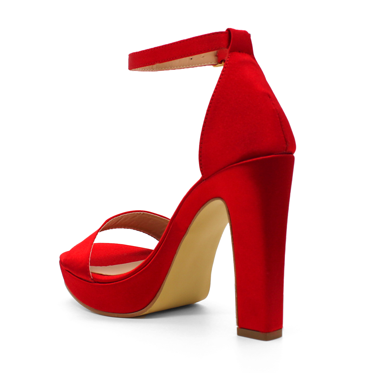 Sandalia con tacón Exterior Textil Color Rojo Para Mujer De RBCOLLECTION