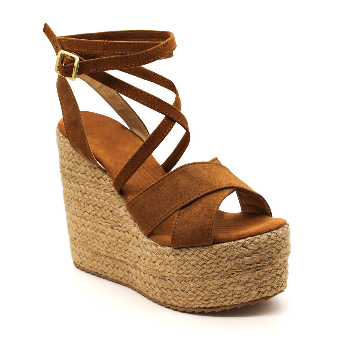Sandalias con plataforma Exterior Gamuza sintética Color Café Para Mujer De RBCOLLECTION