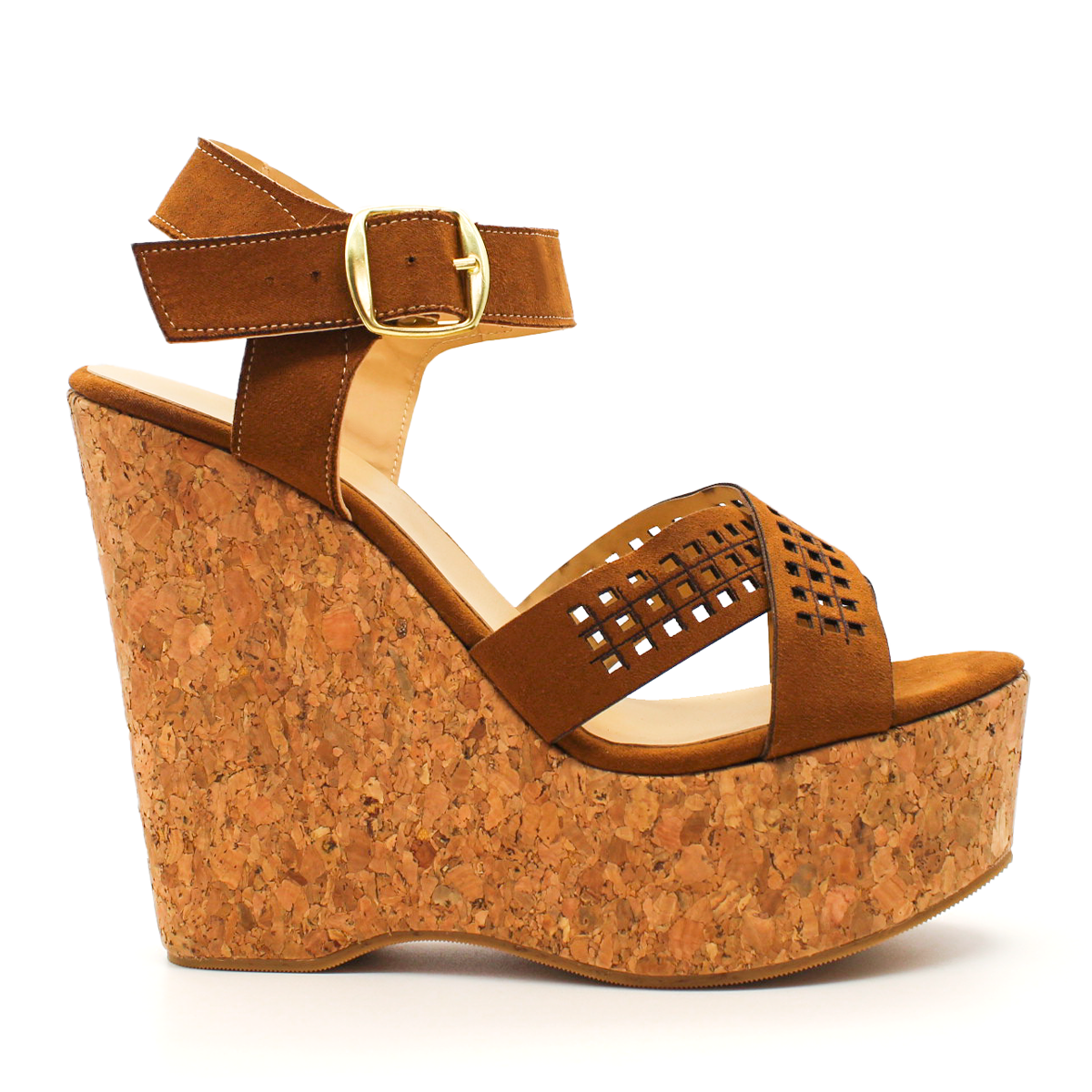 Sandalias con plataforma Exterior Gamuza sintética Color Café Para Mujer De RBCOLLECTION