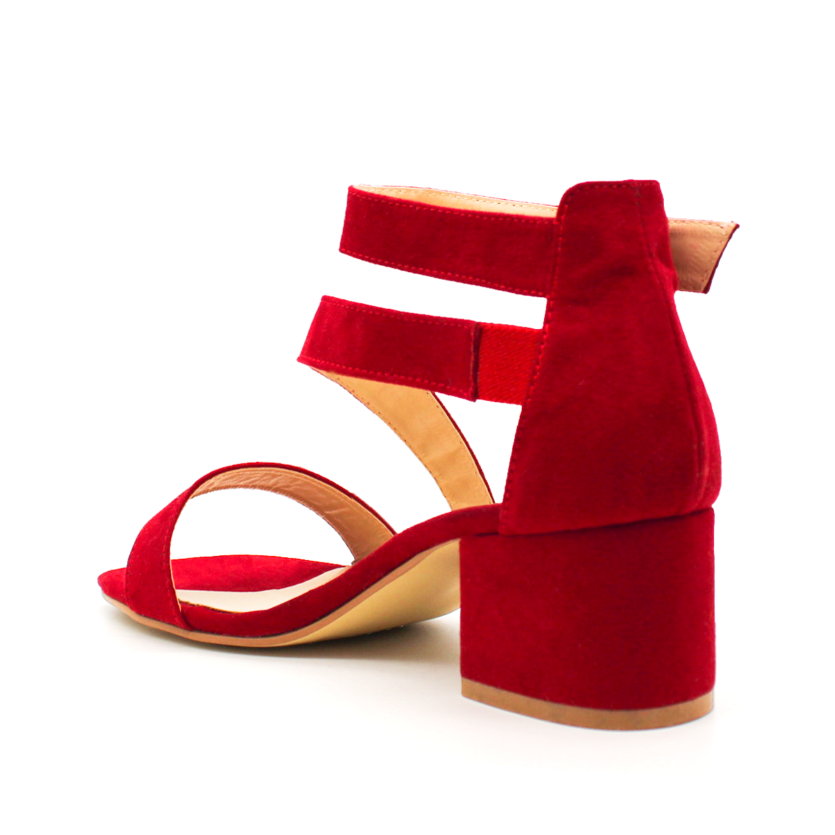 Sandalia con tacón Exterior Gamuza sintética Color Rojo Para Mujer De RBCOLLECTION