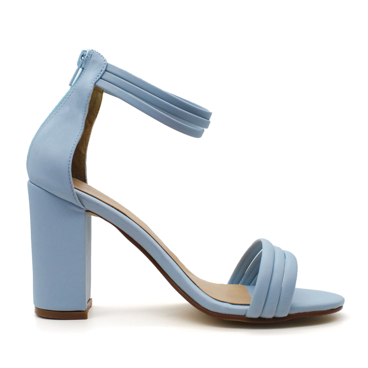 Sandalia con Tacón Exterior Piel sintética Color Azul Para Mujer De RBCOLLECTION