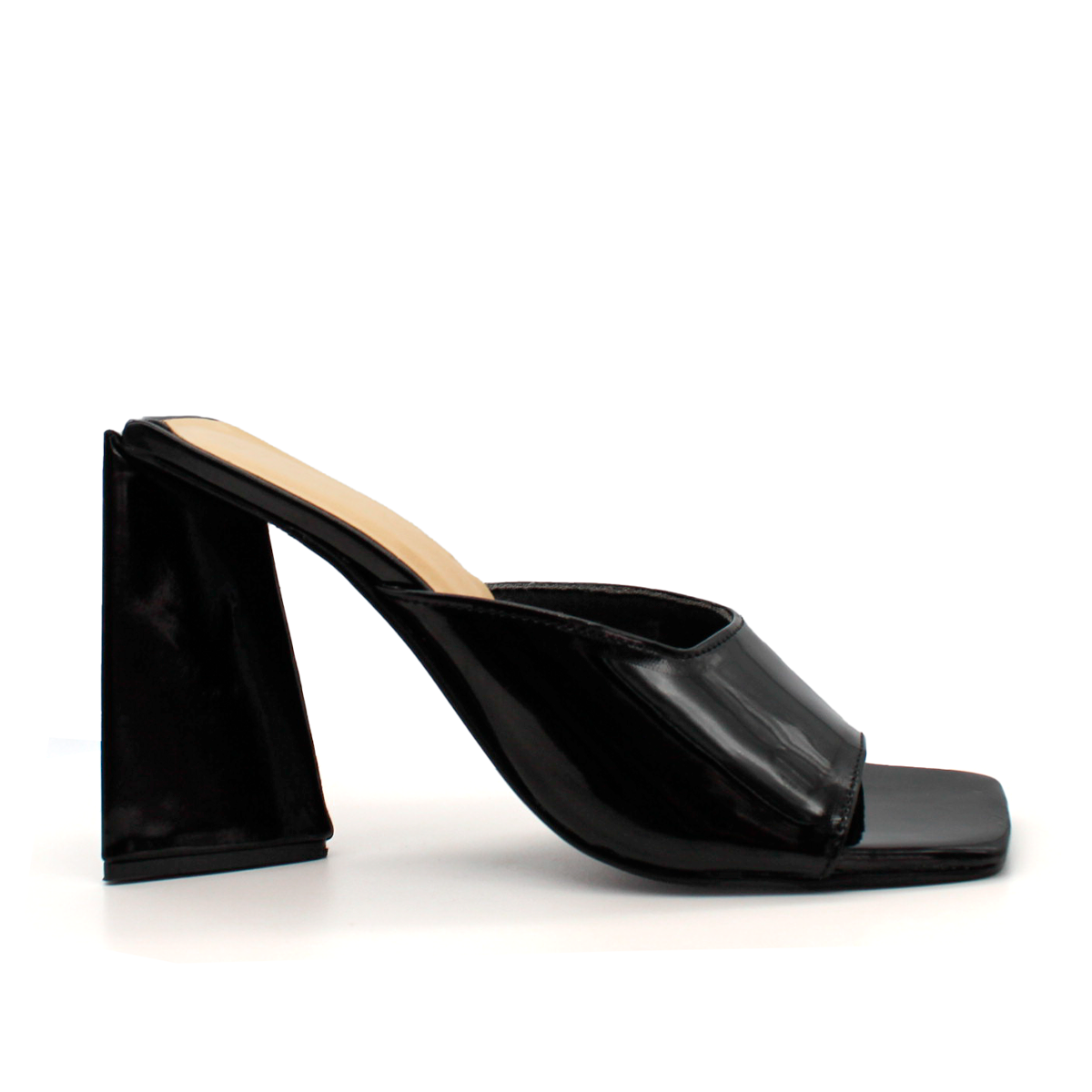 Sandalia con Tacón Exterior Piel sintética Color Negro Para Mujer De RBCOLLECTION