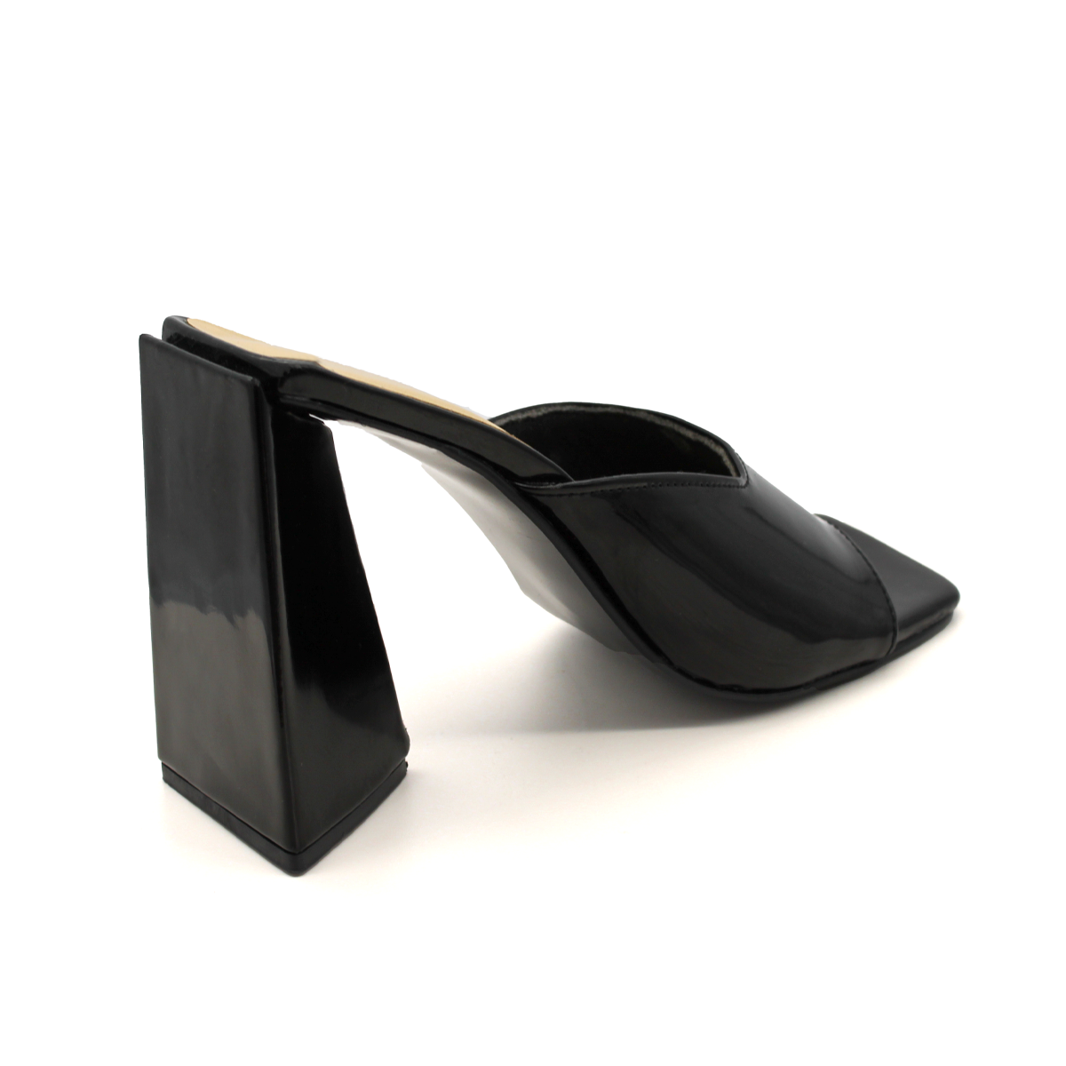 Sandalia con Tacón Exterior Piel sintética Color Negro Para Mujer De RBCOLLECTION