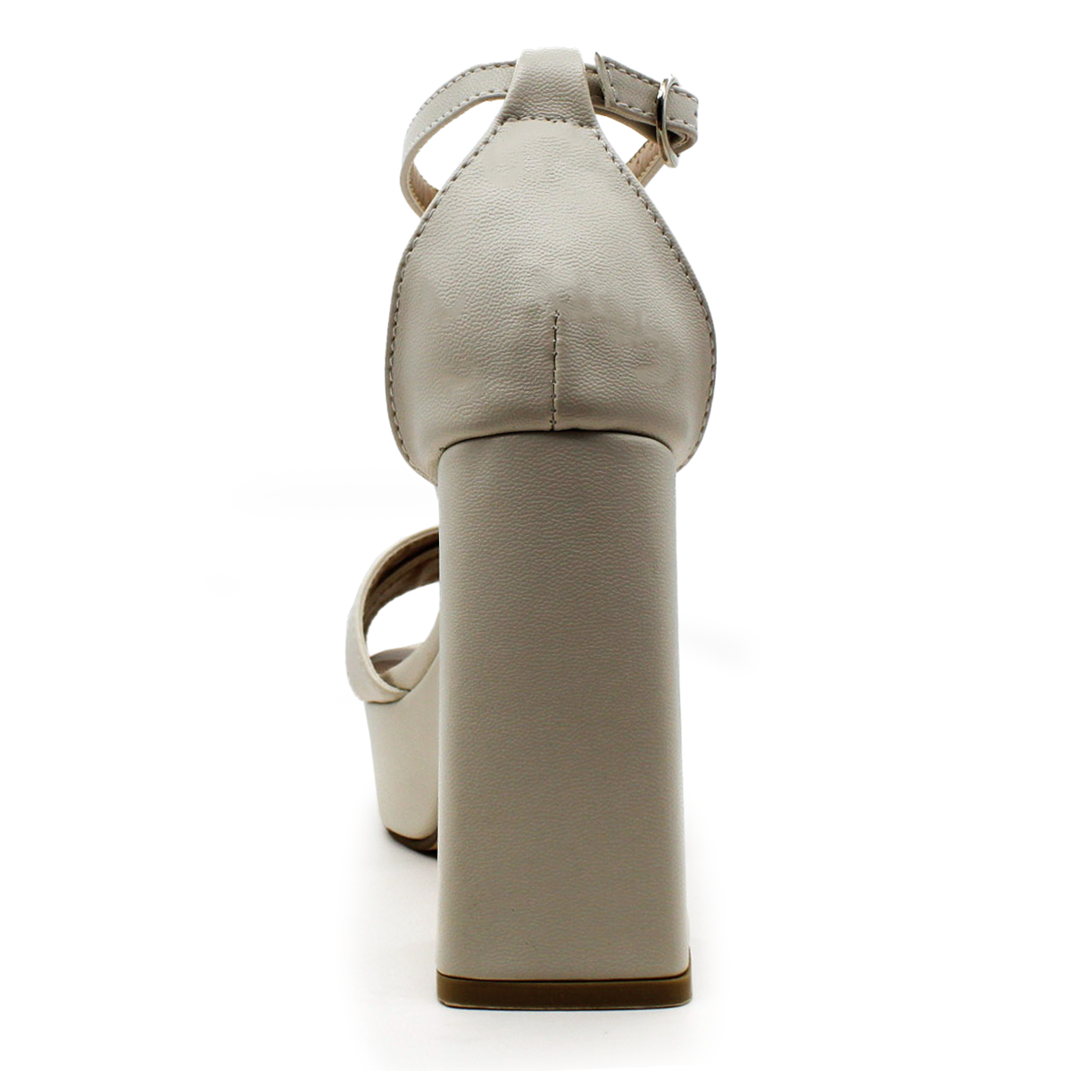 Sandalia con Tacón Exterior Piel sintética Color Blanco Para Mujer De RBCOLLECTION