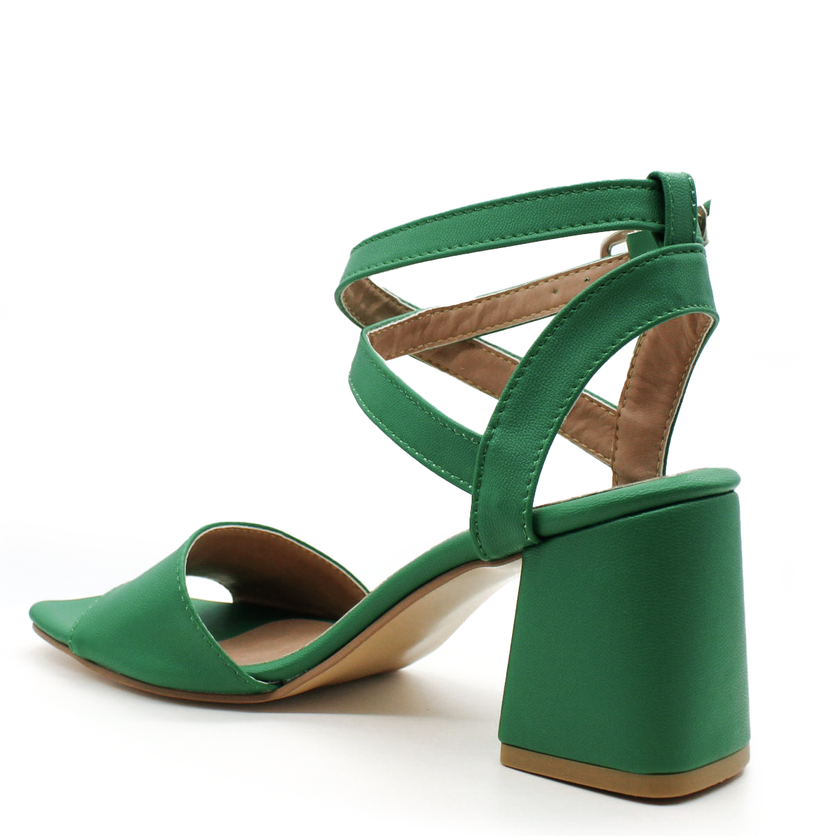 Sandalia con tacón Exterior Piel sintética Color Verde Para Mujer De RBCOLLECTION