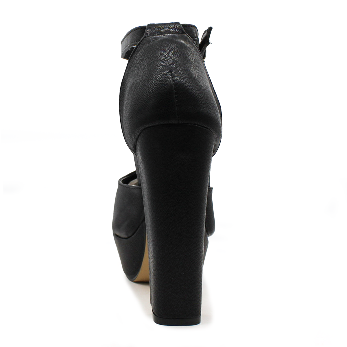 Sandalia con Tacón Exterior Piel sintética Color Negro Para Mujer De RBCOLLECTION