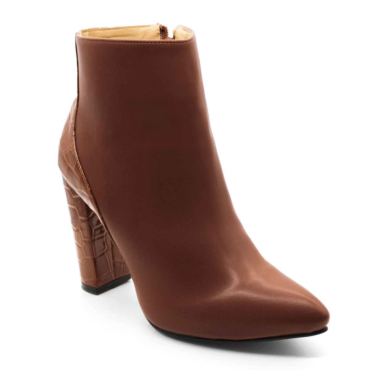 Botín con tacón Exterior Piel sintética Color Café Para Mujer De RBCOLLECTION