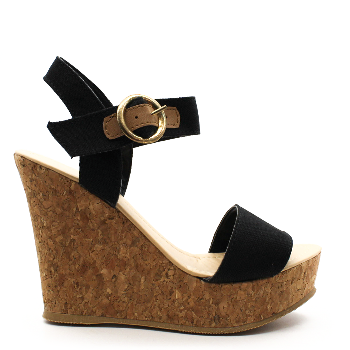 Sandalias con plataforma Exterior Textil Color Negro Para Mujer De RBCOLLECTION