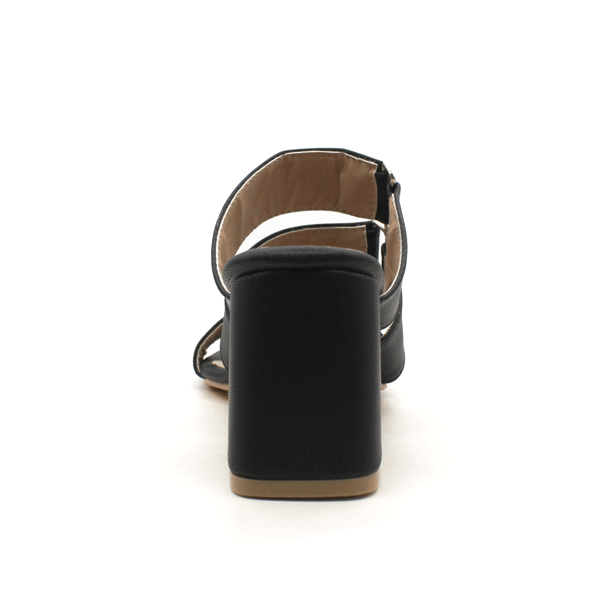 Sandalia con Tacón Exterior Piel sintética Color Negro Para Mujer De RBCOLLECTION