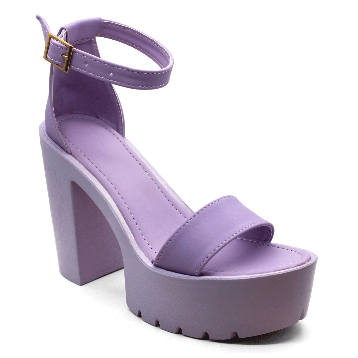 Sandalia con Tacón Exterior Piel sintética Color Lila Para Mujer De RBCOLLECTION