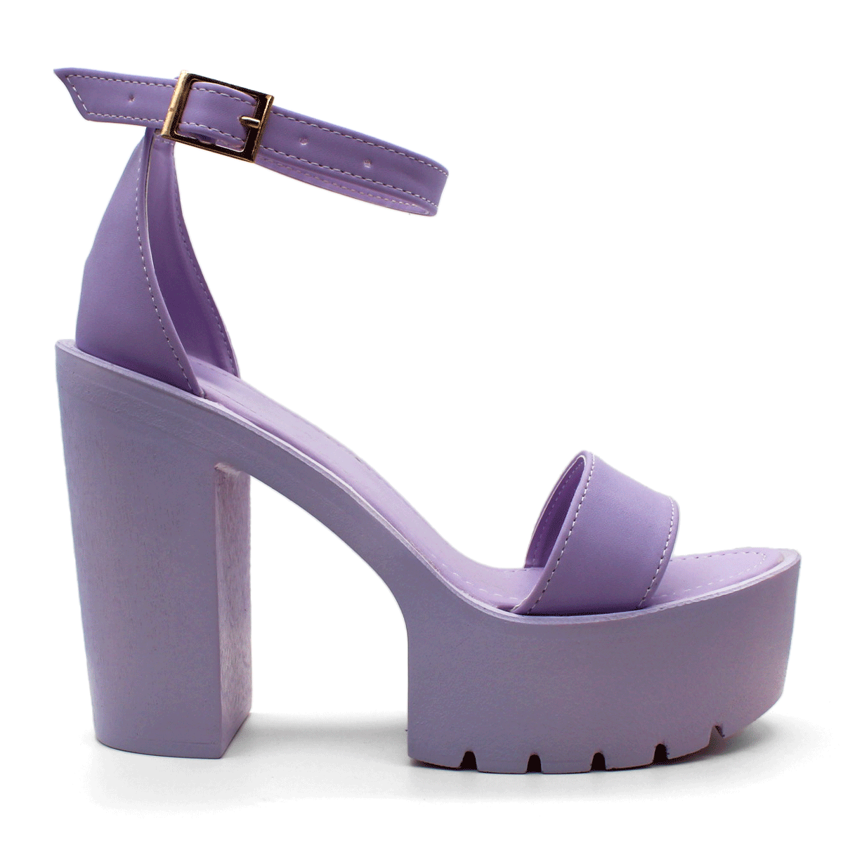 Sandalia con tacón Exterior Piel sintética Color Lila Para Mujer De RBCOLLECTION