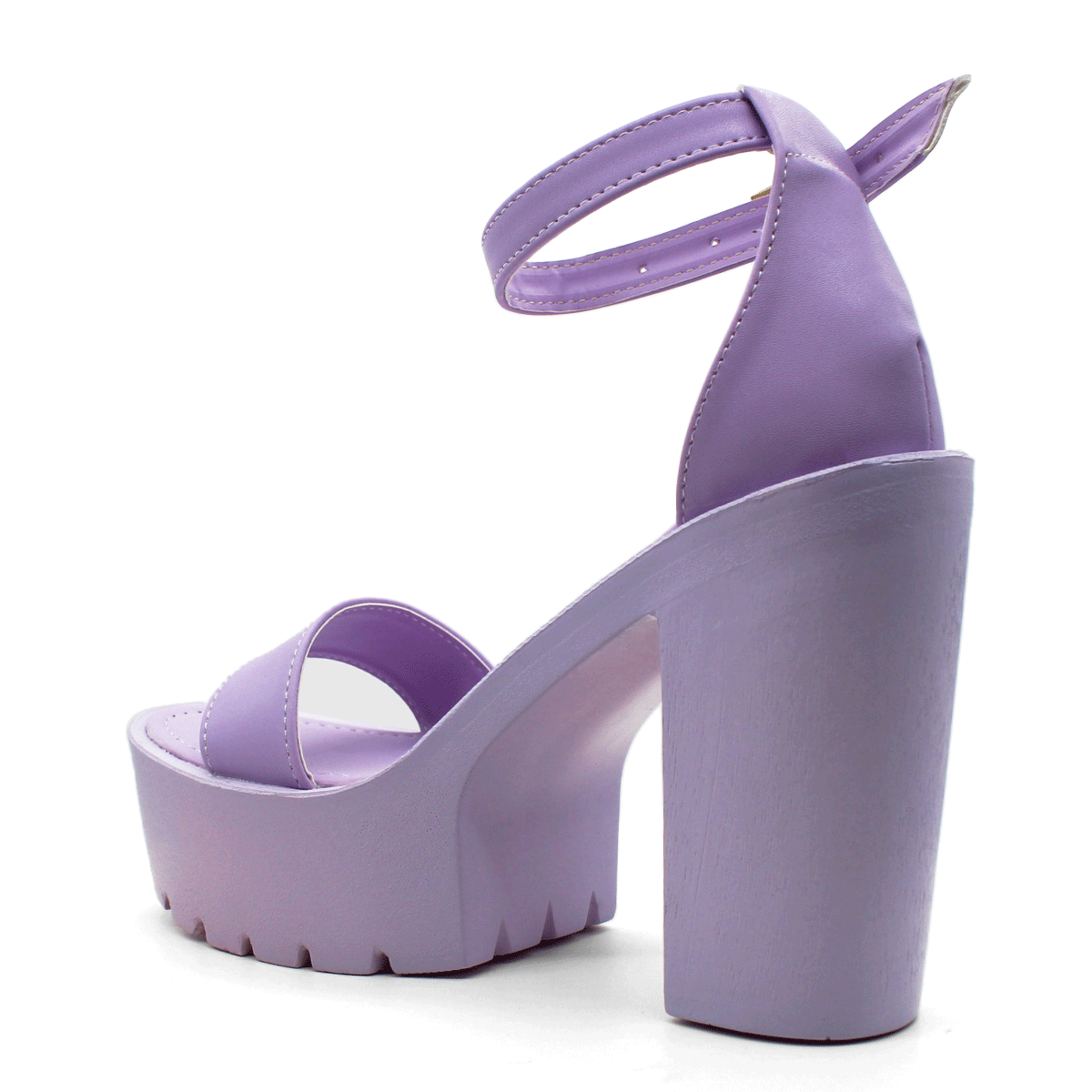 Sandalia con tacón Exterior Piel sintética Color Lila Para Mujer De RBCOLLECTION
