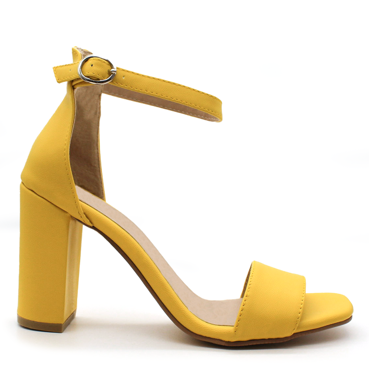 Sandalia con tacón Exterior Piel sintética Color Amarillo Para Mujer De RBCOLLECTION